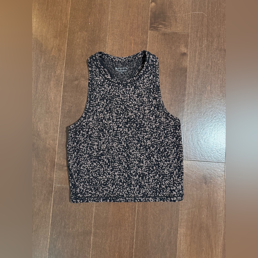 Athleta Black and Tan Patterned Tank Top